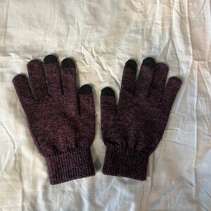 Black and Pink Gloves with Grips, OS